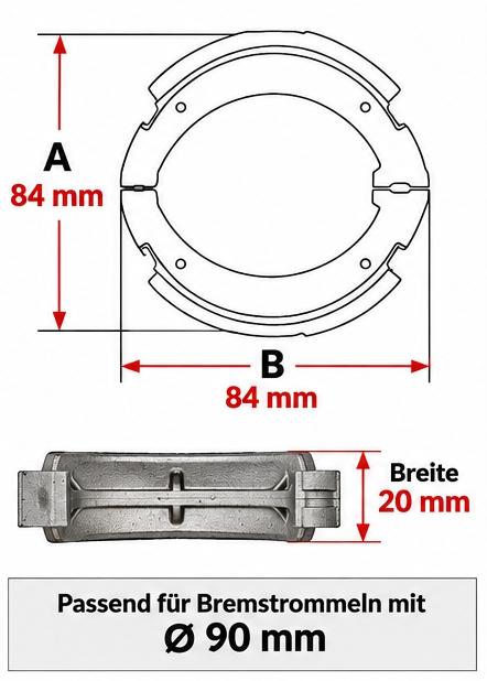 Bremsbacken  Zweirad-Union - DKW, Victoria B90 Nabe