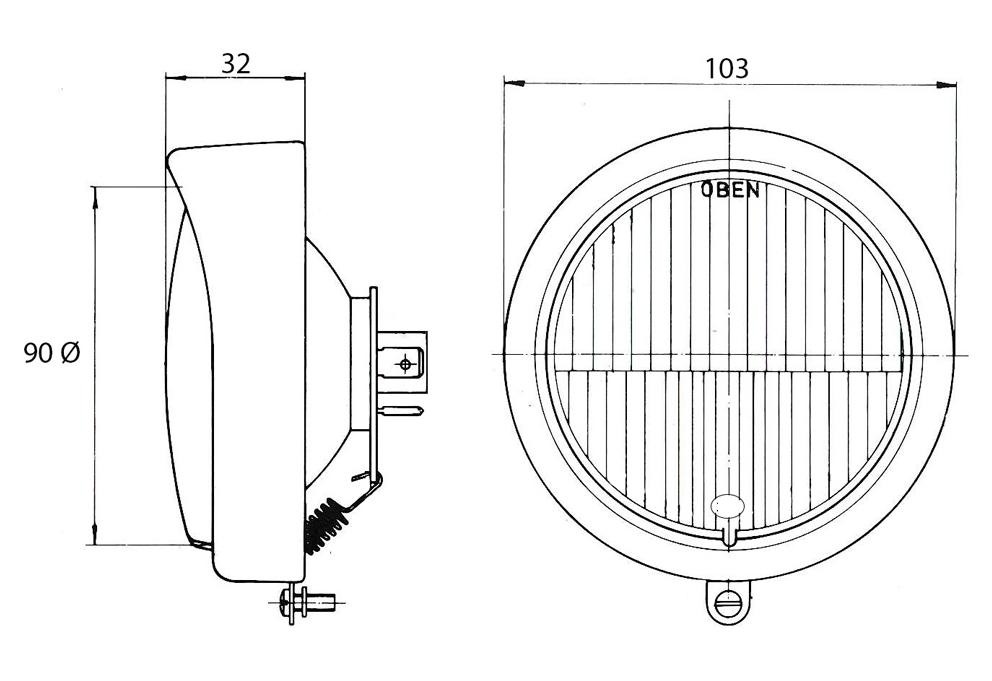 DKW Hummel headlight insert for standard and luxury